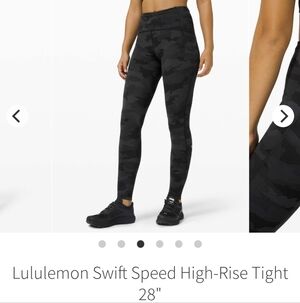 Lululemon Swift Speed High-Rise Camo Leggings - Black/Grey